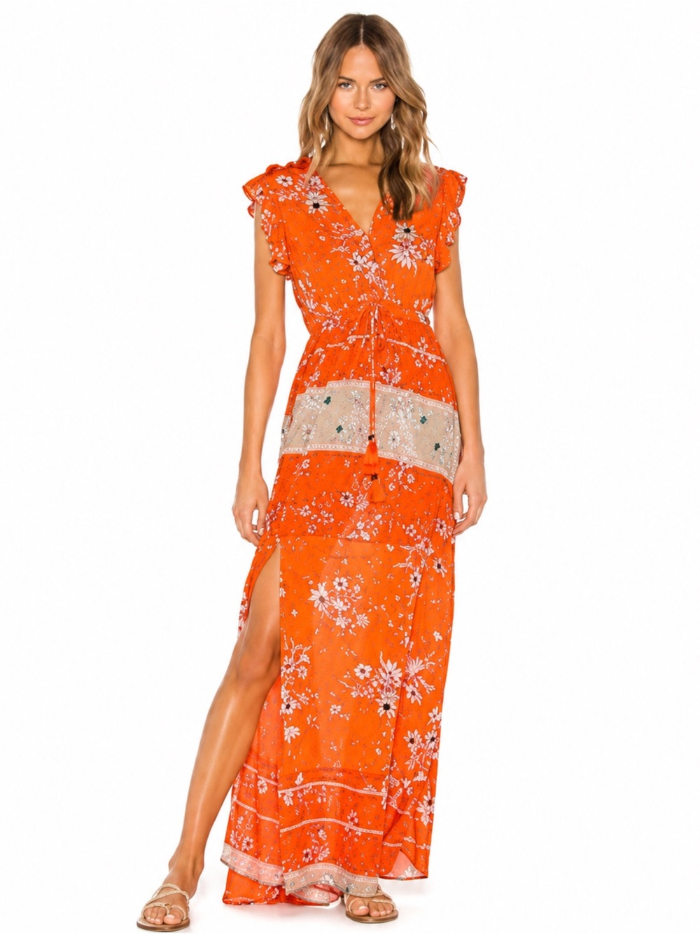 NWT Maaji Flowering Secret Clinched Waist Maxi Dress